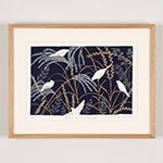 Autumn grasses and birds(額装)
